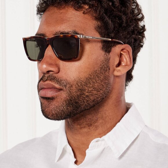 Saint Laurent SL 765 004 Sunglasses Havana/Gold Square Frame, Grey Lenses - Picture 2 of 10